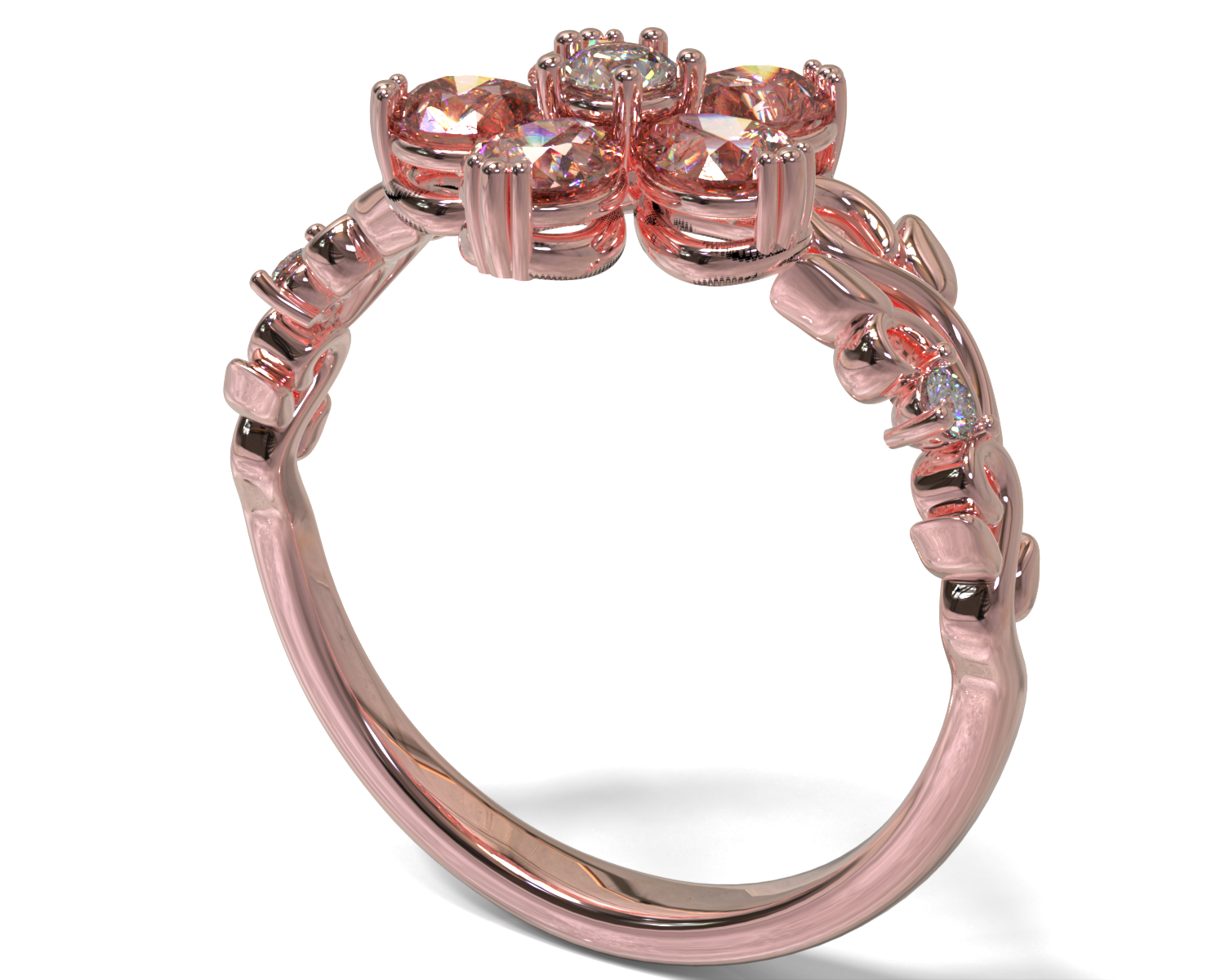 Exquisite 14K Gold Plumeria Flower Morganite Engagement Ring for Women – Perfect for Beach Weddings & Tropical Proposals