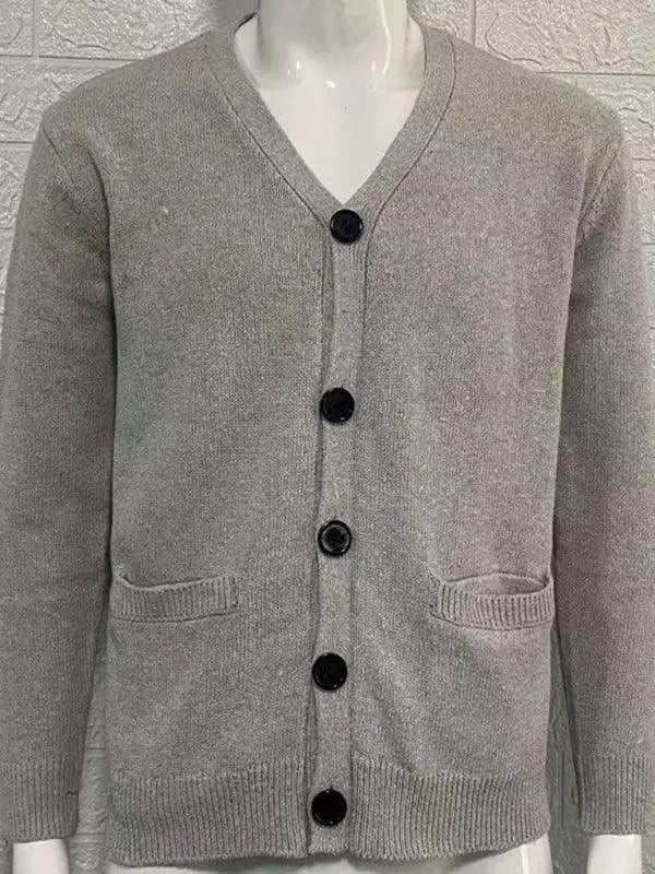Men's Slim Fit V-Neck Cardigan Sweater - Lightweight Knit Pullover for Casual Wear, Office & Layering