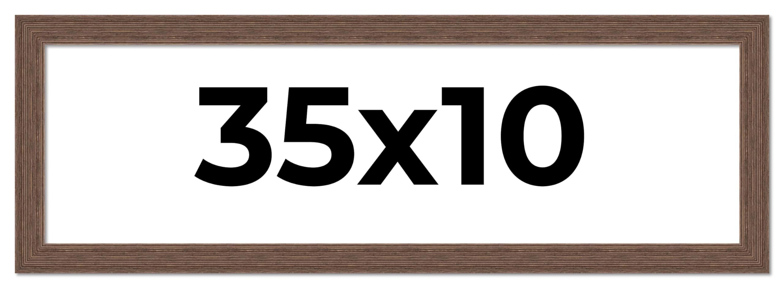 35x10 Inch Distressed Brown Barnwood Picture Frame - Rustic Farmhouse Photo Frame with UV Acrylic Shatter Guard & Acid-Free Backing | Perfect for Wall Decor, Wedding Photos, Family Portraits, and Home Office Display