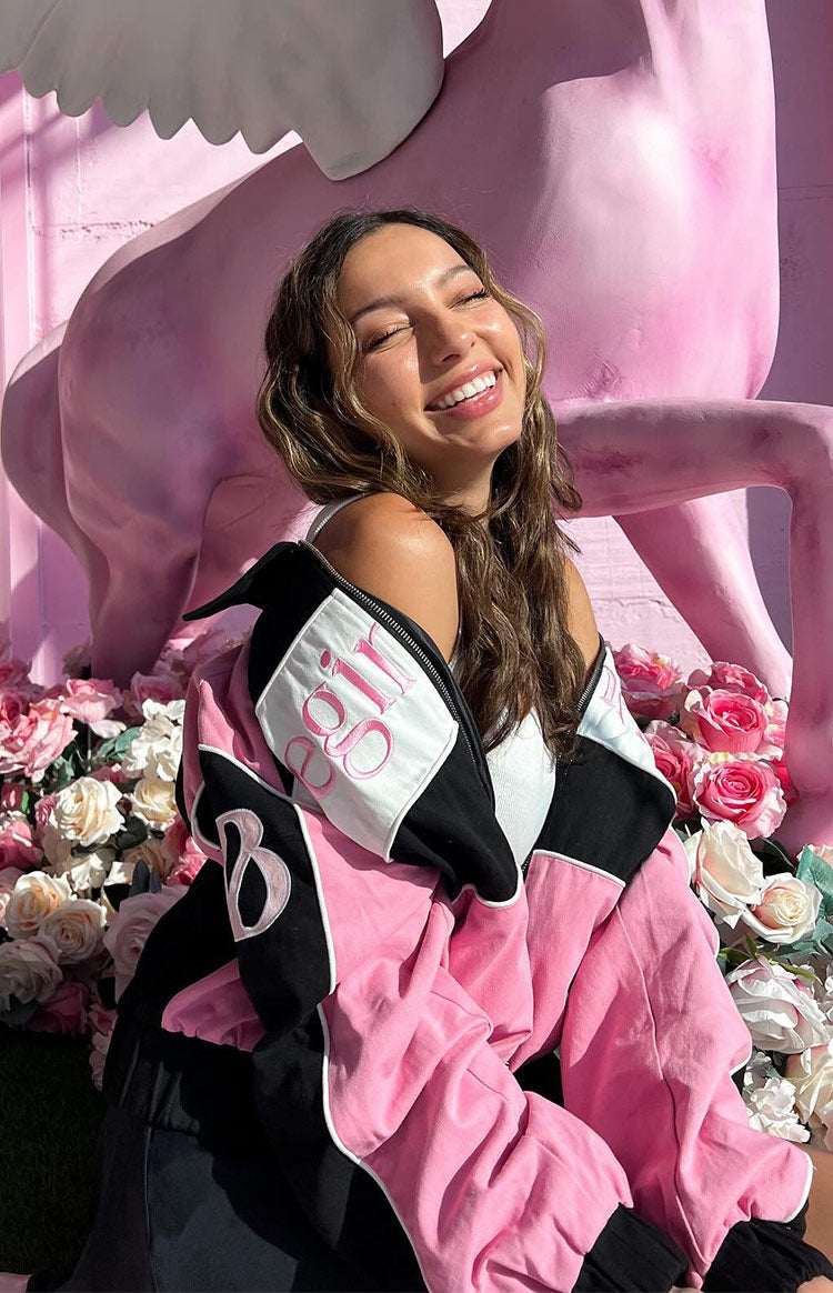 Women's Pink Bomber Jacket - Stylish Lightweight Outerwear for Casual Wear, Street Fashion & Spring Layering