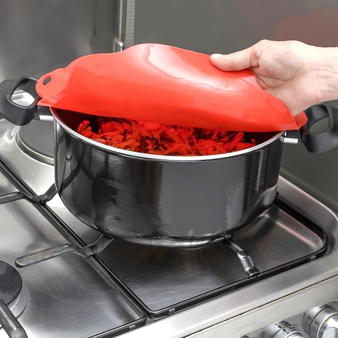 Charles Viancin Poppy Silicone Lids - Reusable Food Covers for Bowls, Jars & Containers - BPA-Free Stretchable Kitchen Lids - Perfect for Food Storage, Meal Prep & Leftovers