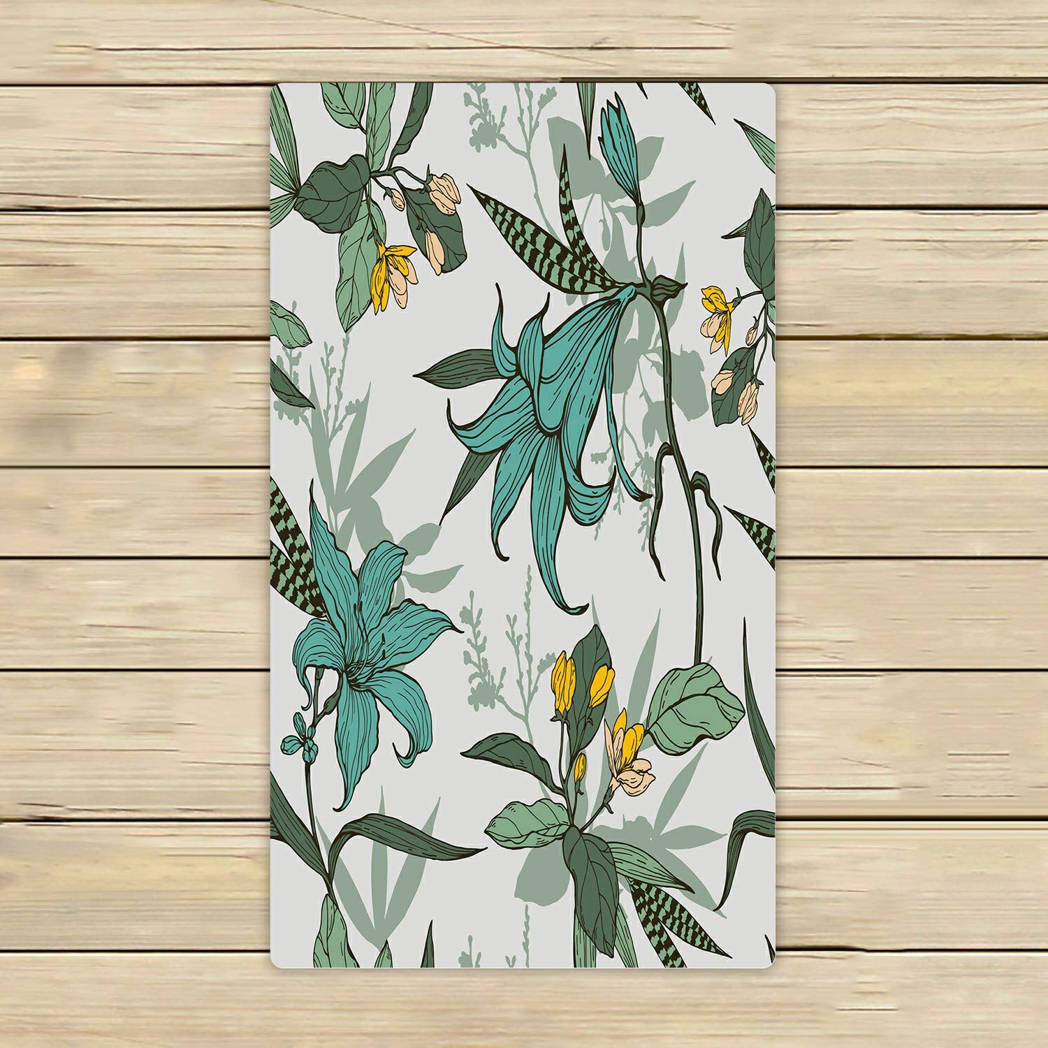 ECZJNT Floral Leaf Print Beach Bath Towels - Soft Absorbent Shower Towel for Home, Outdoor & Travel - 16x28 Inch - Perfect for Pool, Beach, Gym & Spa