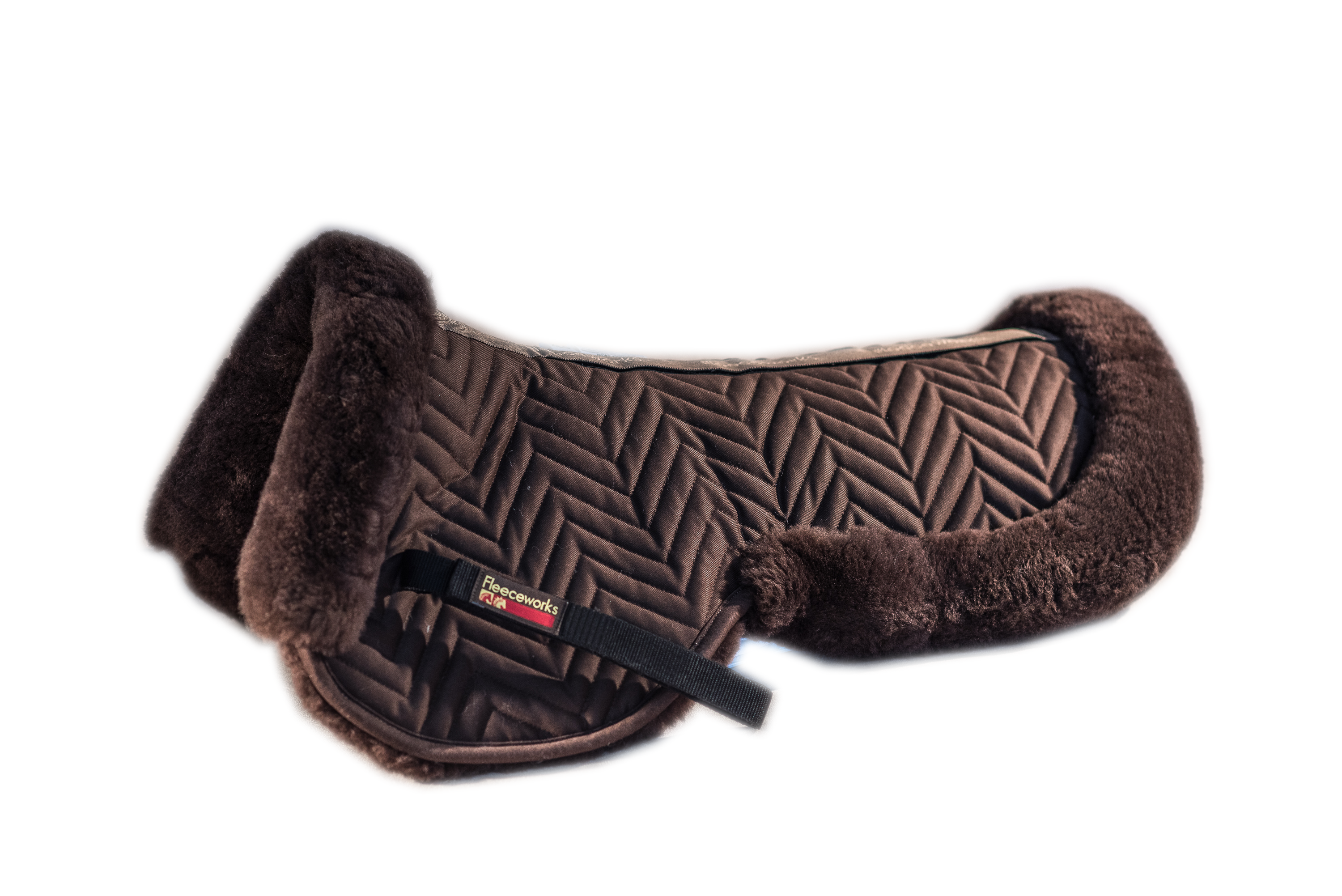 FXK Technology Sheepskin Halfpad with Rolled Edge - All Purpose Saddle Pad for English & Western Riding - Perfect for Training, Shows & Trail Riding