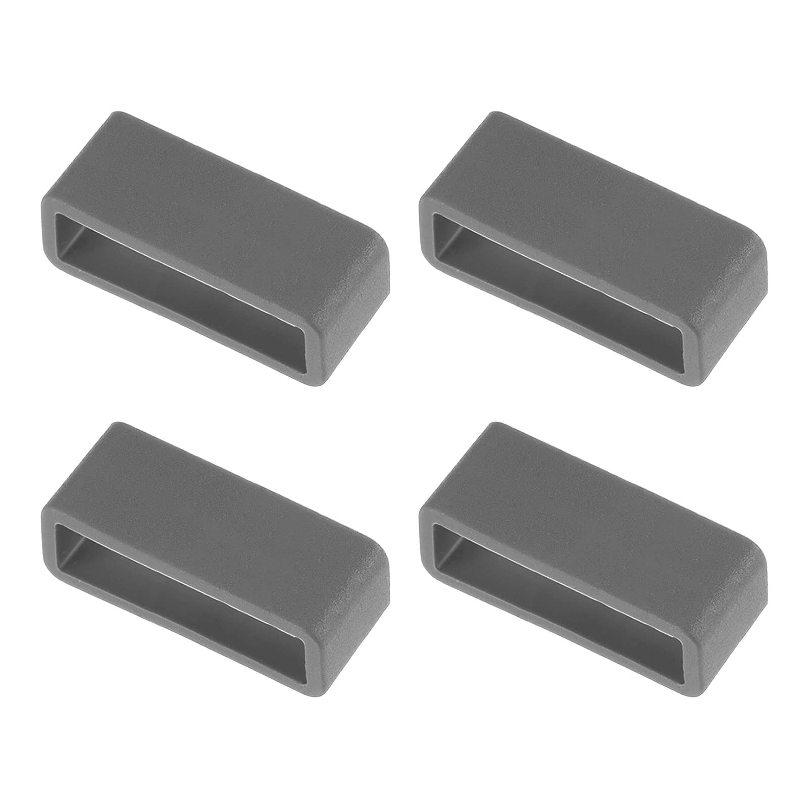 24mm Silicone Watch Band Holder - Deep Gray 4 Pack for Secure Fit