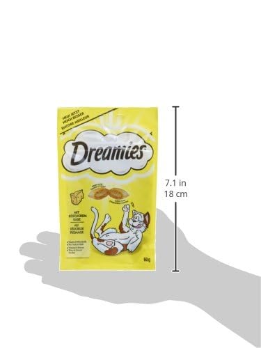 Dreamies Cheese Cat Treats - 60g, Irresistible Cheesy Flavor for Cats - Perfect for Training, Rewarding & Bonding with Your Feline Friend