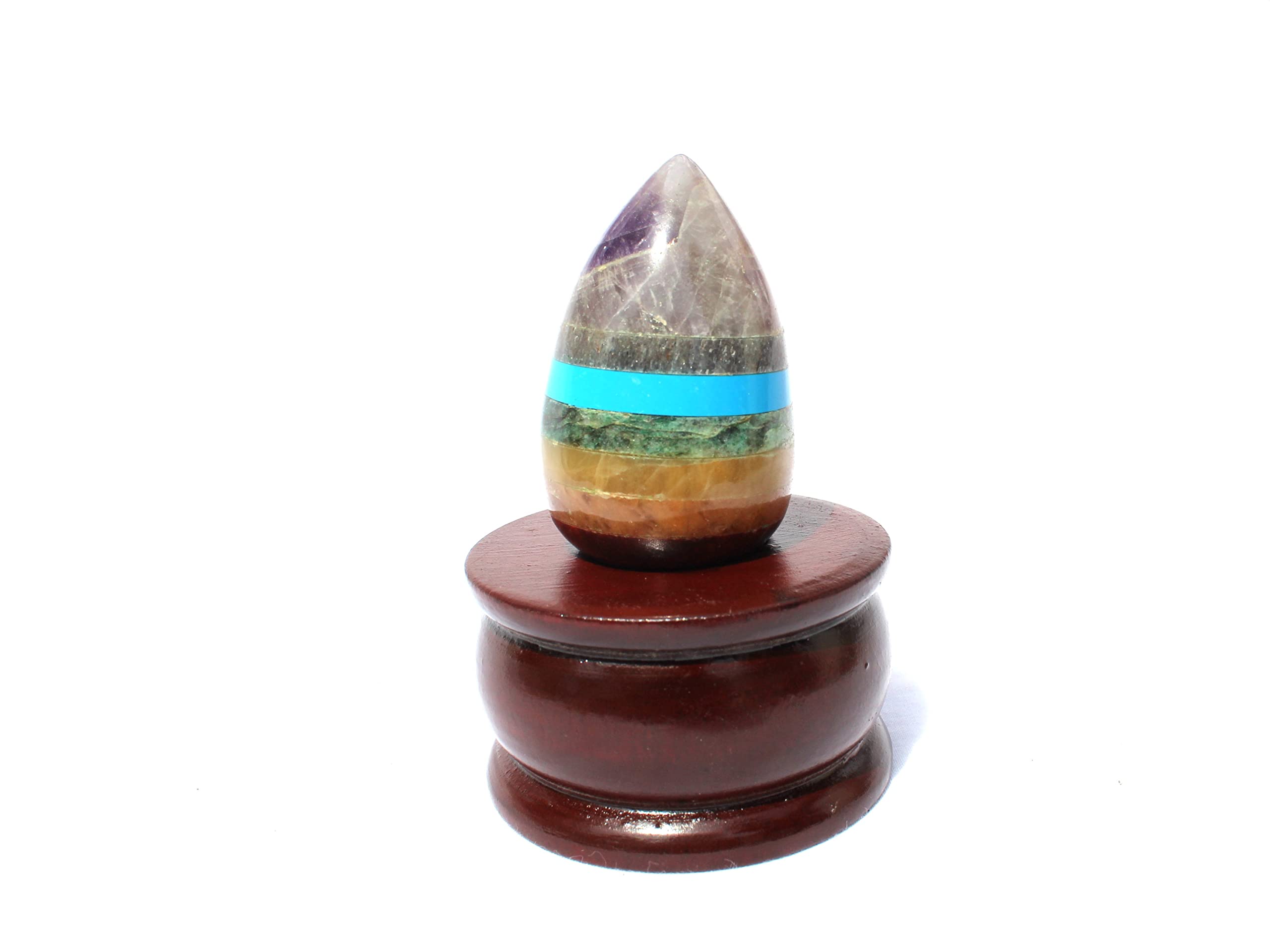 Jet Chakra Bonded Gemstone Egg – Crystal Therapy Massager for Energy Healing, Chakra Balancing & Relaxation – Perfect for Meditation, Yoga, Reiki & Spiritual Wellness