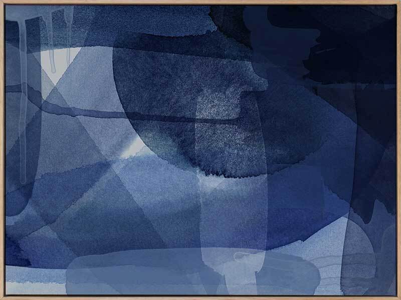 Azul Canvas Art Print - Blue Abstract Wall Decor for Living Room, Bedroom & Office - Premium Handmade Painting for Home & Office Decor