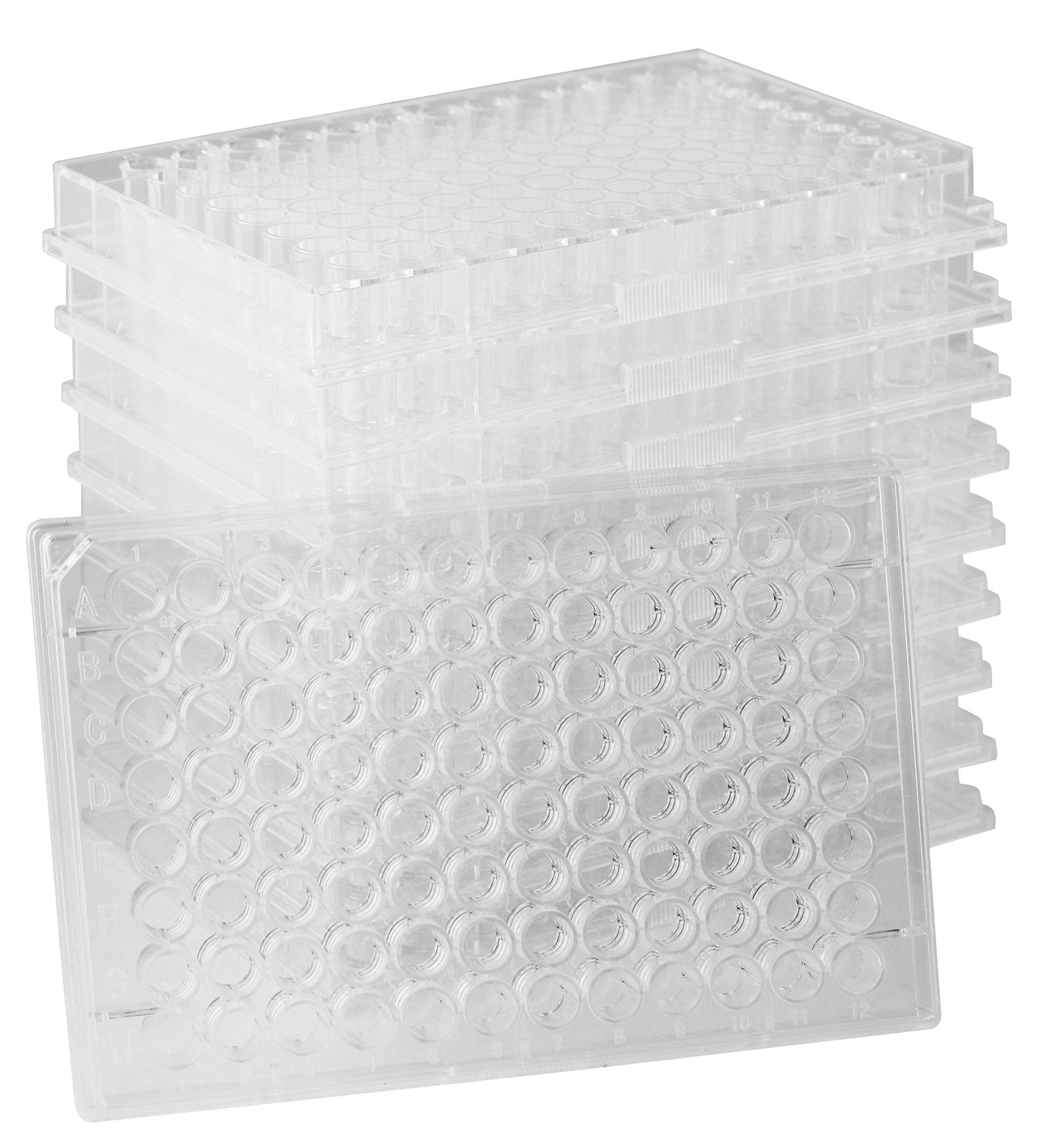 RPI 96 Well Assay Plate - Non-Sterile Flat Bottom Microplate Without Lid (10 Plates/Bag, 100 Plates/Case) - Ideal for ELISA, Cell Culture & Biochemical Assays in Laboratories