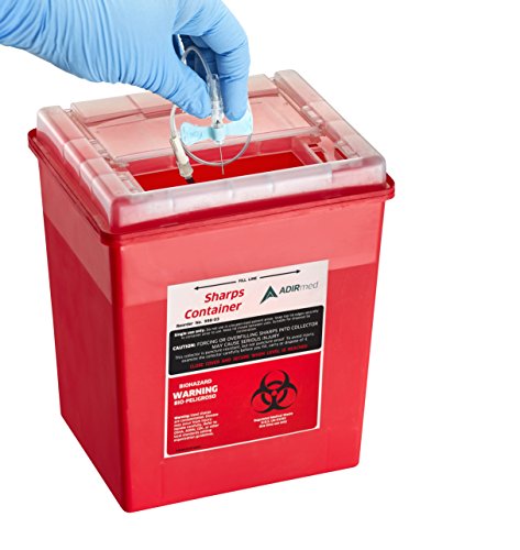 8 Quart Sharps Container with Flip-Open Lid - FDA Approved Biohazard Needle & Syringe Disposal Bin for Safe Medical Waste - Perfect for Home Use, Clinics & Hospitals (Single Pack)