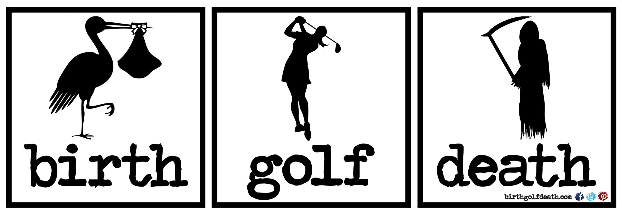 Funny Golf Sticker Decal - Birth.Golf.Death Design for Golf Lovers - Perfect for Golf Clubs, Laptops, Water Bottles & Car Decor