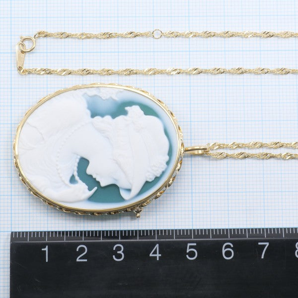 18K Yellow Gold Cameo Necklace & Brooch Set with Certificate - Vintage Jewelry for Women, Elegant Gift for Brides, Anniversaries & Special Occasions