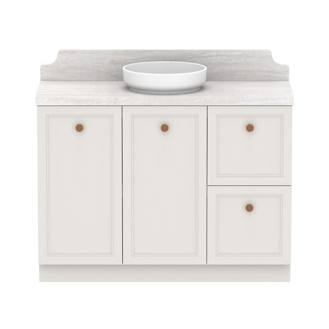 ADP Mabel Floor Standing Vanity with Premium Solid Surface Benchtop - Modern Cherry Pie Finish Bathroom Vanity for Master Bedroom & Guest Bathroom