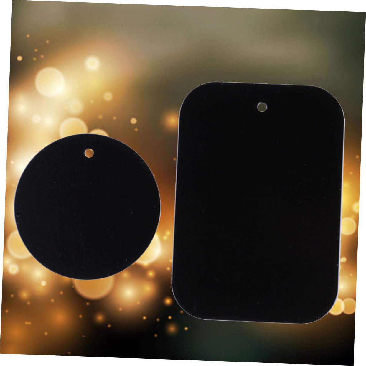HEMOTON Magnetic Car Phone Mount - 2 Rectangular & 2 Round Metal Plates for Strong Phone Holder | Secure Your Phone While Driving