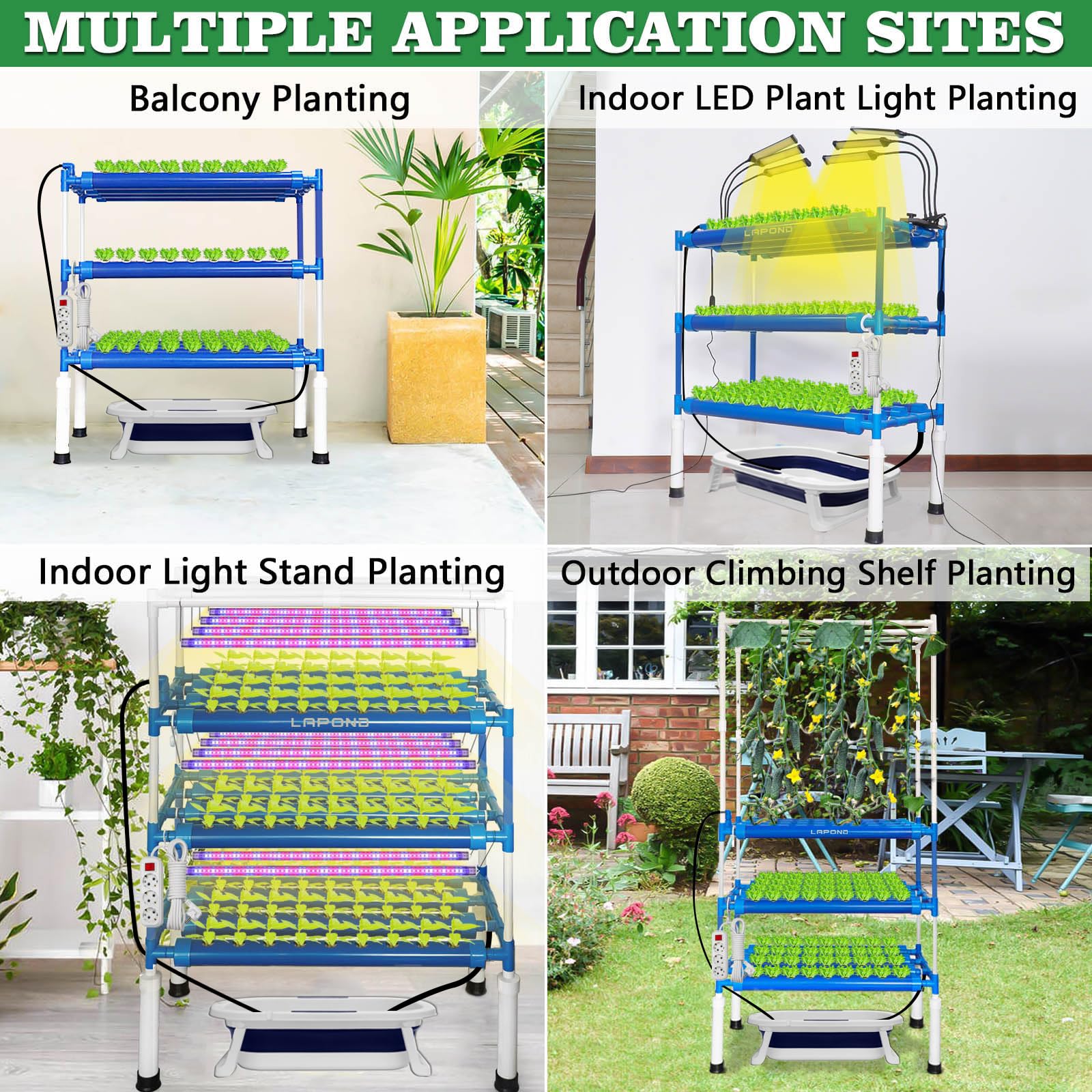 **108-Site 3-Layer Hydroponic Growing System Kit - Food-Grade PVC-U Pipes for Leafy Vegetables, Fruits & Herbs | Indoor Gardening, Urban Farming, Homegrown Produce (Deluxe Version)**