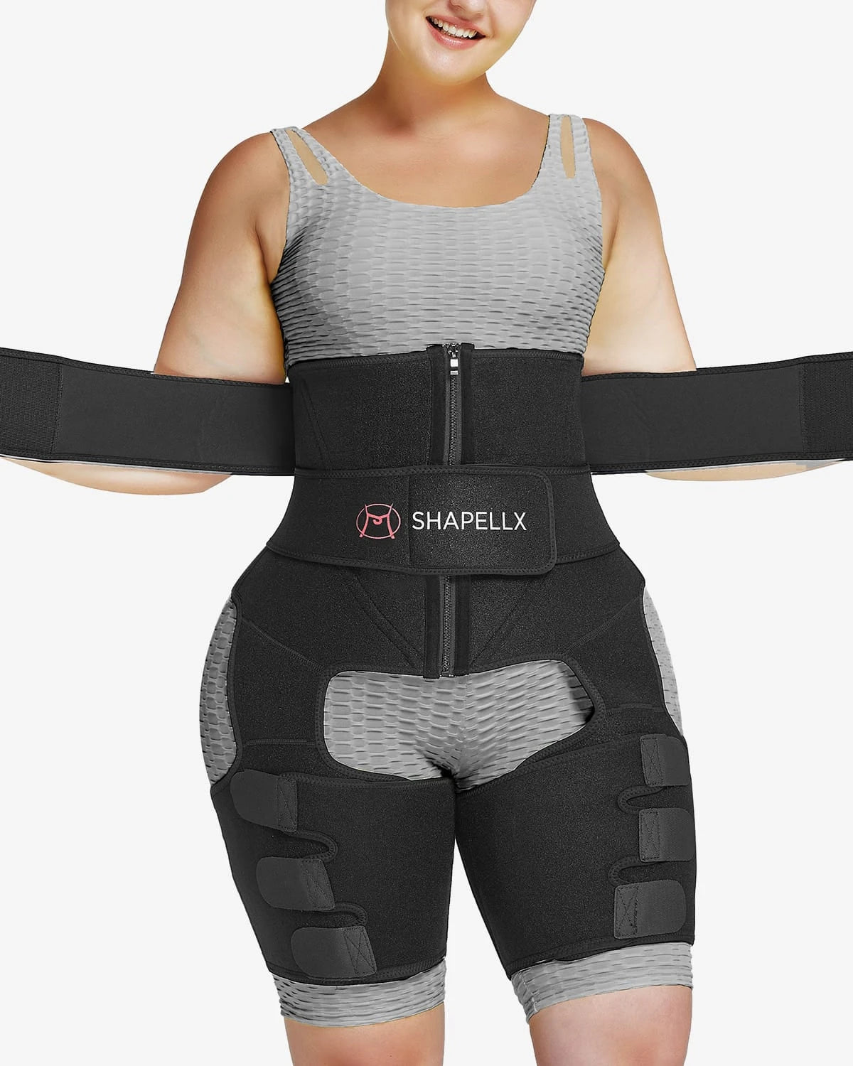 NeoSweat® 3-in-1 Waist Trimmer, Thigh Slimmer & Butt Lifter for Women - Tummy Control & Body Shaper for Workout, Gym & Everyday Wear