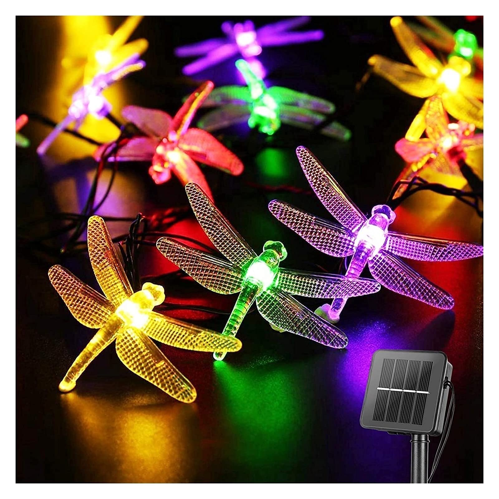 30 LED Solar Fairy String Lights 6.4M/20.8FT - Waterproof Outdoor Dragonfly Lights with 8 Modes for Garden, Fence, Backyard, Party & Christmas Decor | Perfect for Camping, Wedding, Patio & Holiday Lighting