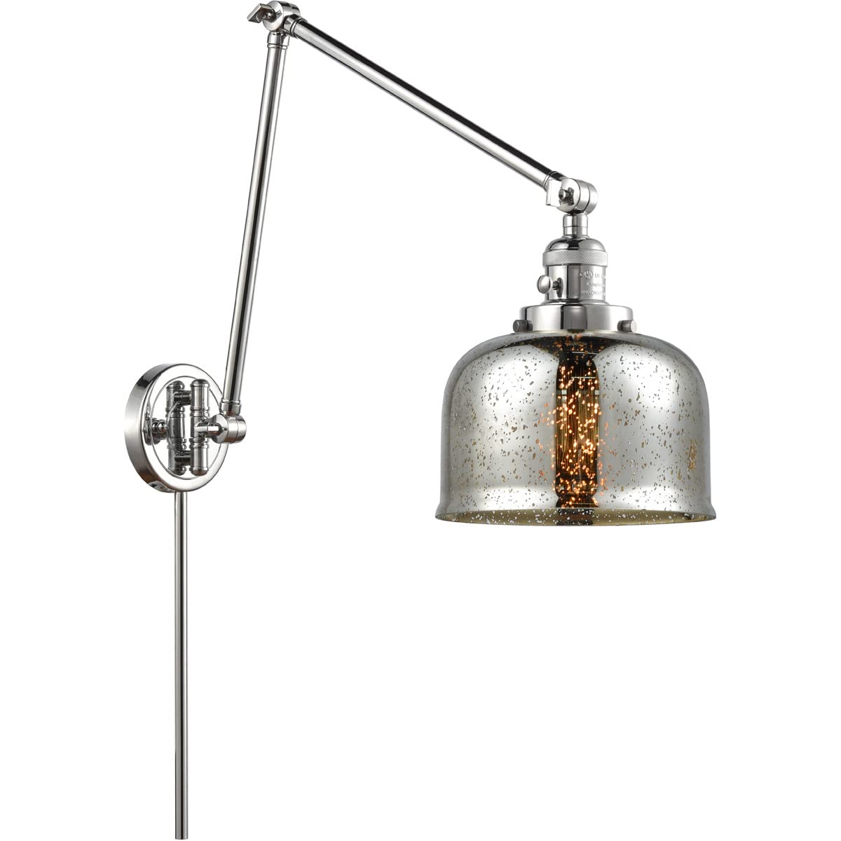 Franklin Restoration Collection LED Swing Arm Lamp - 238-PC-G78-LED, Adjustable Desk Light for Reading, Office & Bedroom, Energy Efficient Task Lighting