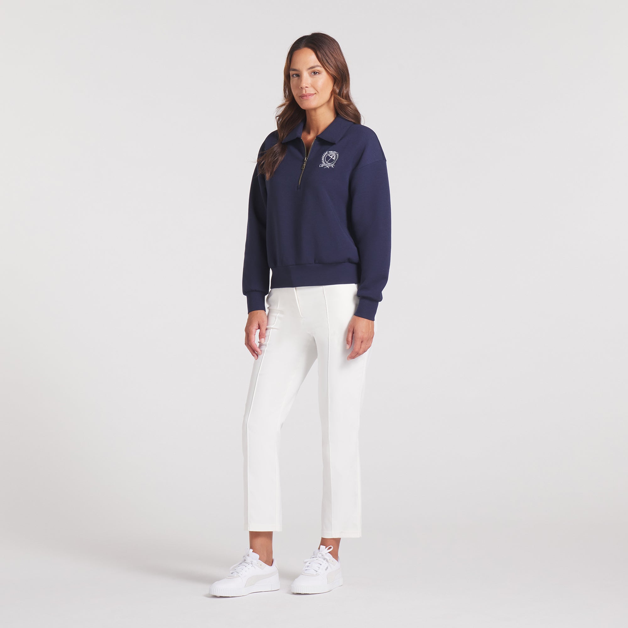 Women's AP Collar Golf 1/4 Zip Pullover - Lightweight Performance Shirt for Golfing & Outdoor Activities | Moisture-Wicking & UV Protection