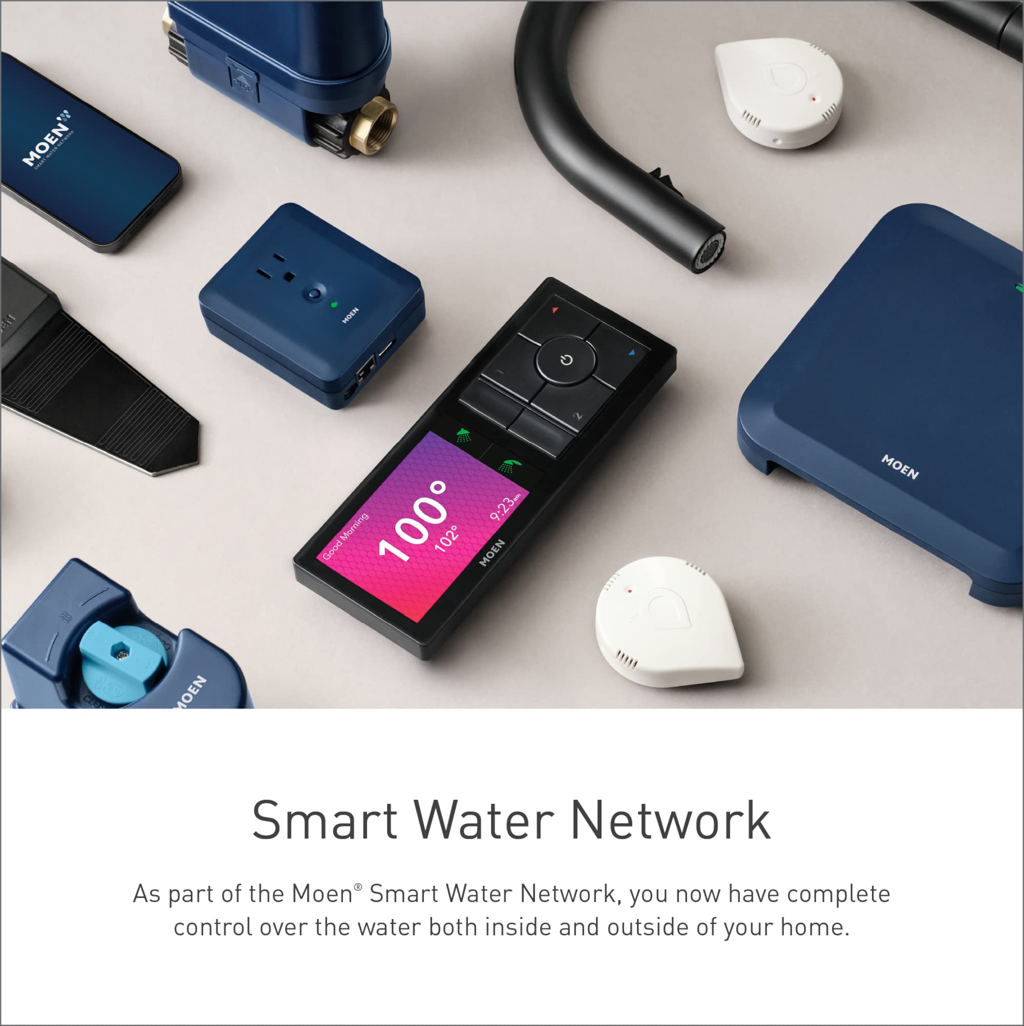 Moen 8-Zone Smart Wi-Fi Sprinkler Controller - Automatic Water Timer Irrigation System for Lawns & Gardens (WICNT008G1USA) | Perfect for Smart Home Landscaping & Water Conservation