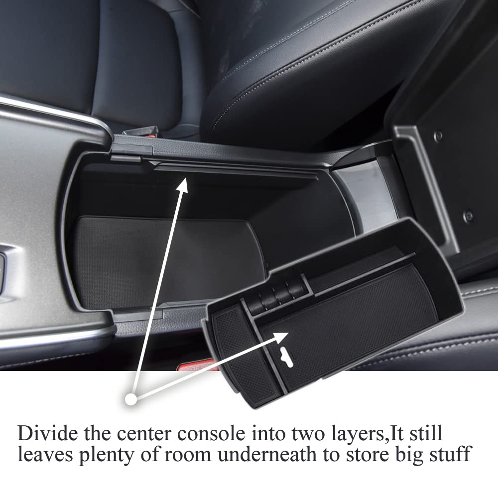 Vesul Center Console Organizer for Honda Accord 2018-2022 - ABS Armrest Storage Tray with Dividers | Perfect for Car Accessories Organization & Glove Compartment Storage