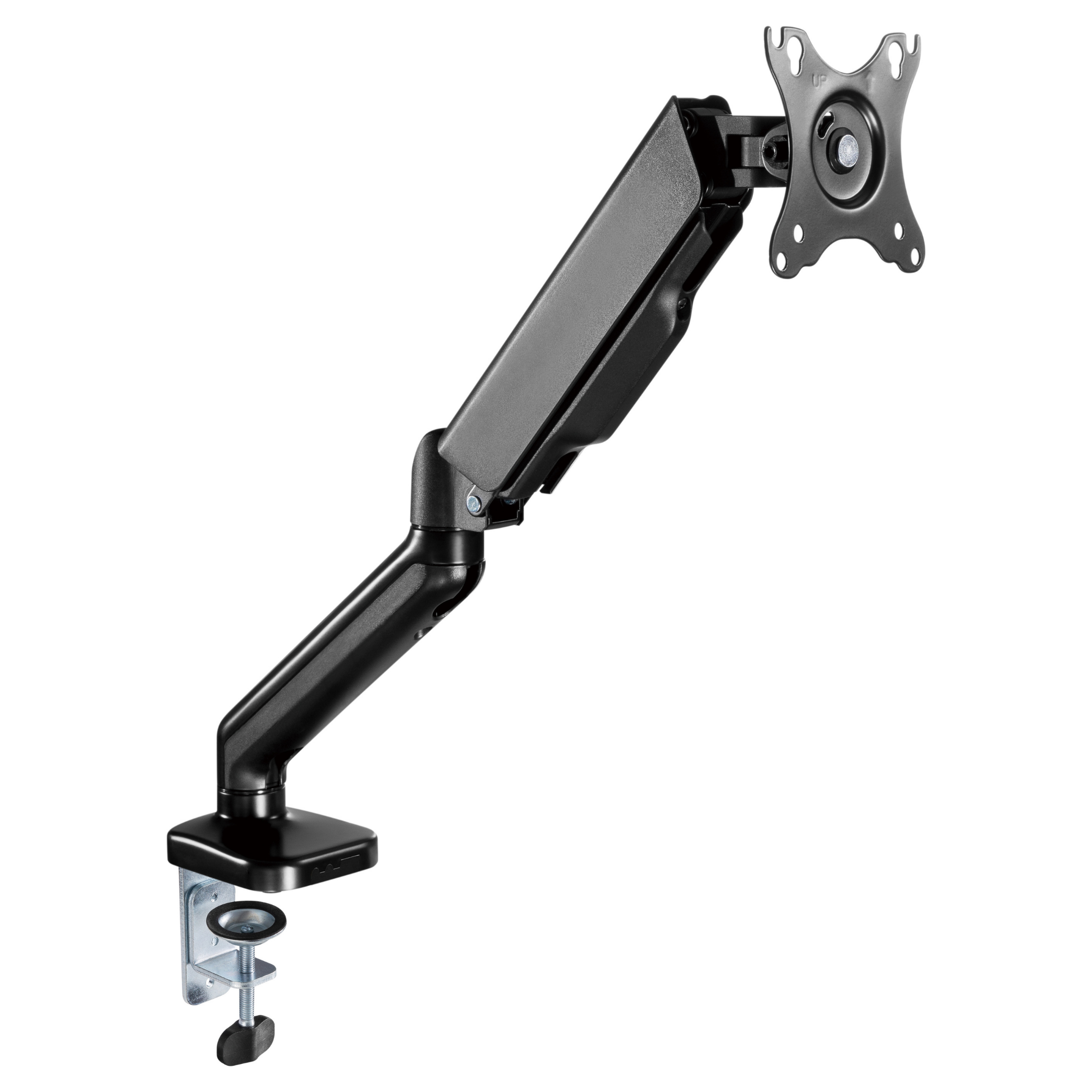 Outshine Single Monitor Arm - Adjustable Gas Spring Monitor Stand for 17-32 inch Screens | Ergonomic Desk Mount for Home & Office Workspace