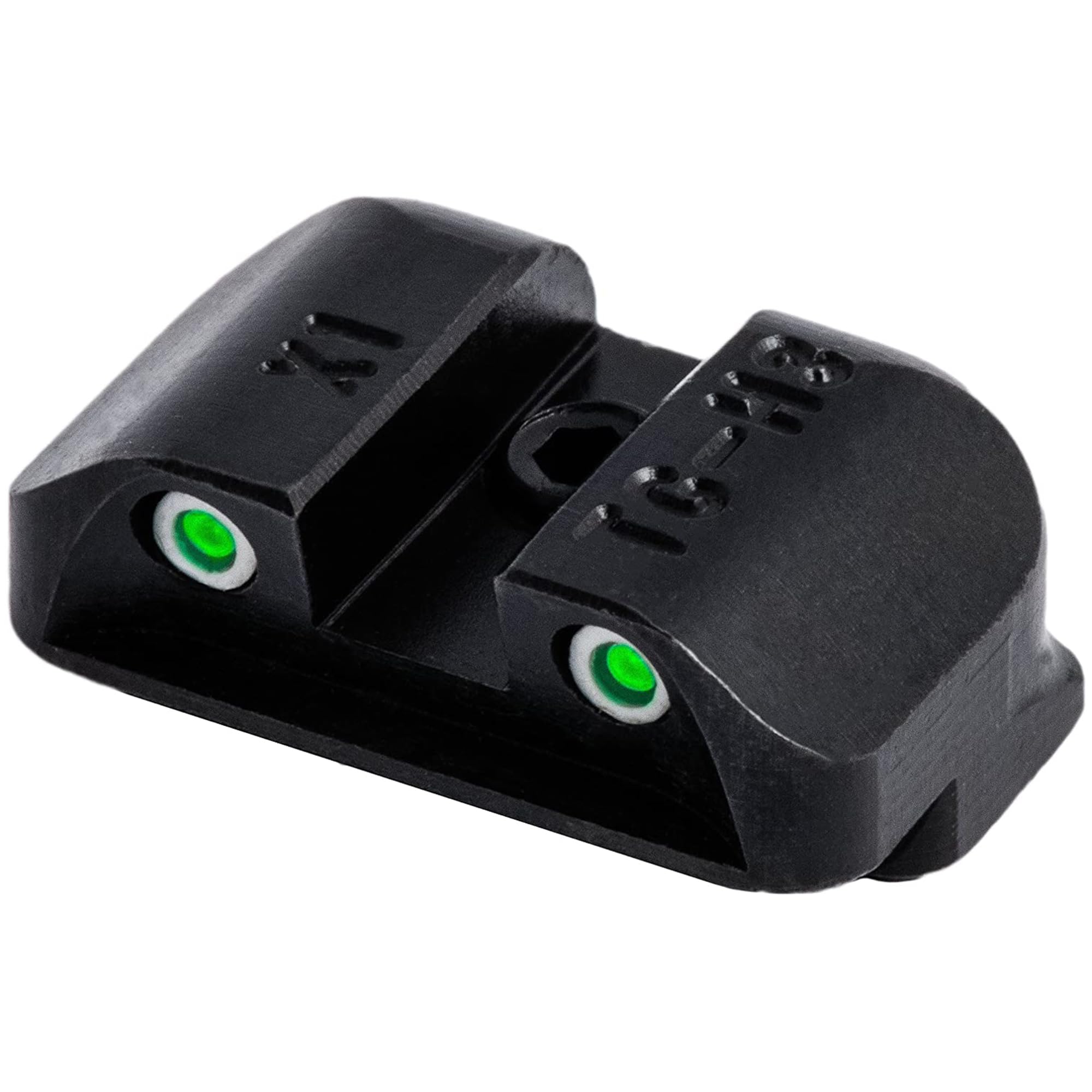 TRUGLO Tritium Handgun Night Sights - Front & Rear Green Glow Dots with White Rings for Springfield XD XDM XDS Pistols (3 Pack) - Perfect for Low Light Shooting, Home Defense & Tactical Training