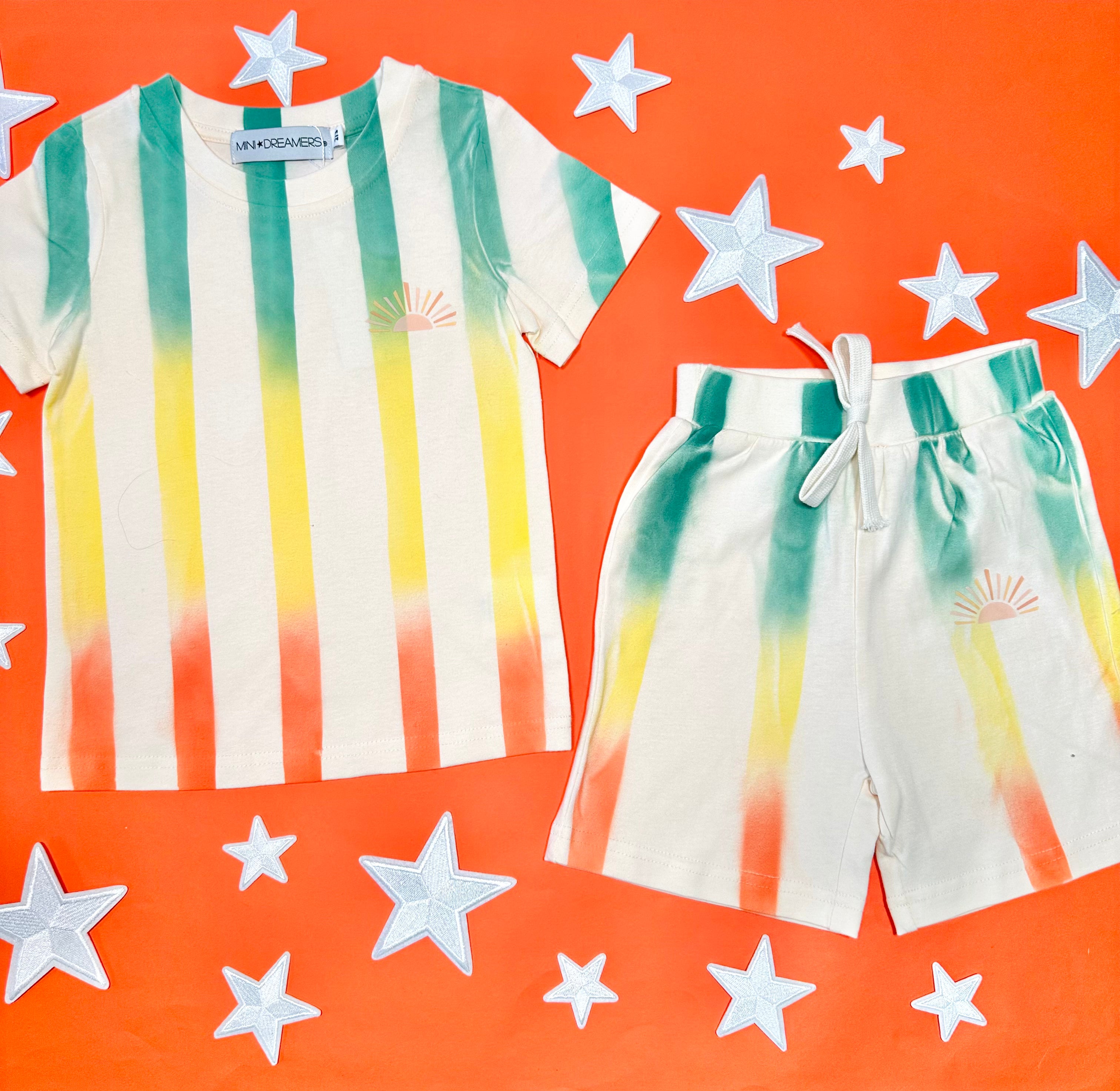 **Austin Tie Dye T-Shirt and Shorts Set for Men & Women - Stylish Matching Outfit for Summer, Beach, and Festivals**