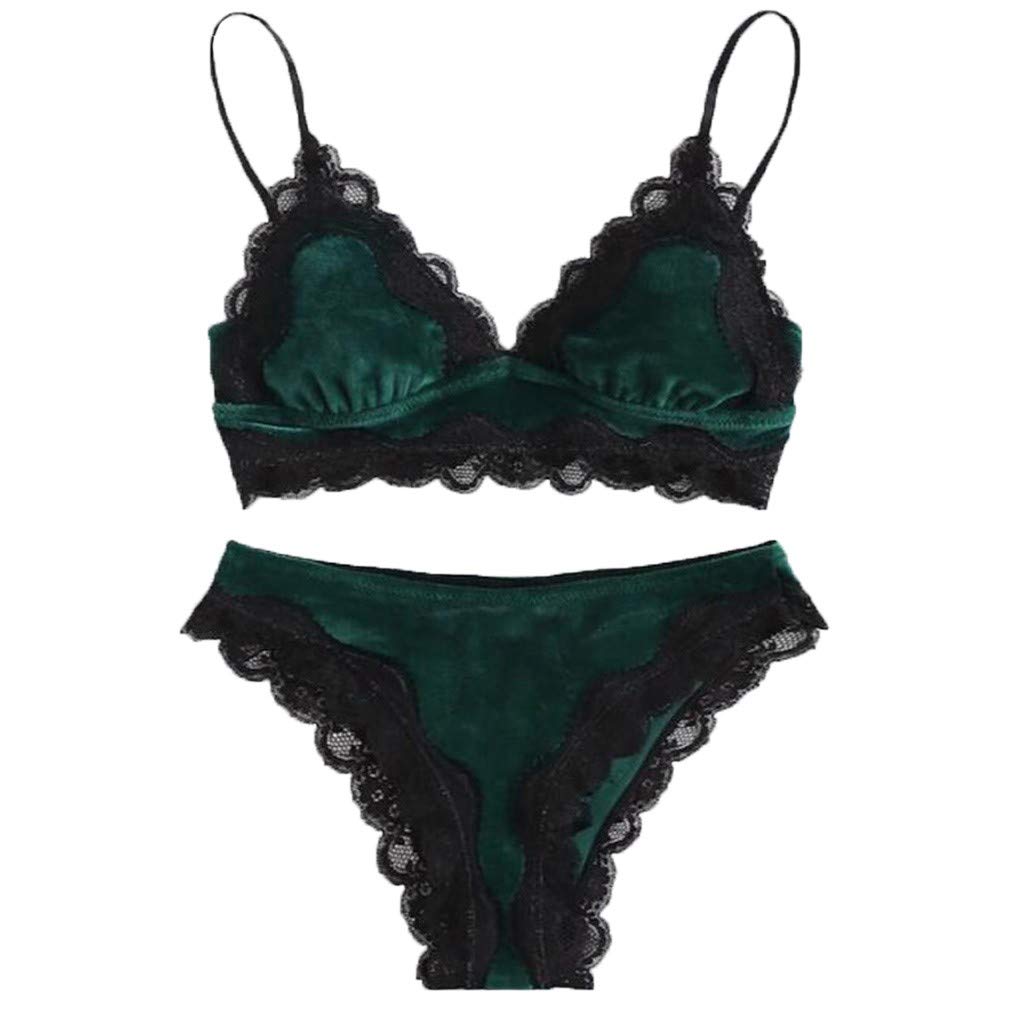 Sexy Lace Pajama Set for Women - Velvet Bodysuit with Bra & Panties | Romantic Sleepwear & Lingerie for Valentine's Day, Honeymoon & Special Occasions