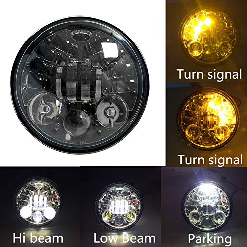 Eagle Lights 5.75 Inch 8900AH-B LED Headlight with Integrated Turn Signals for Harley Davidson Motorcycles - High Visibility for Night Riding and Urban Commuting