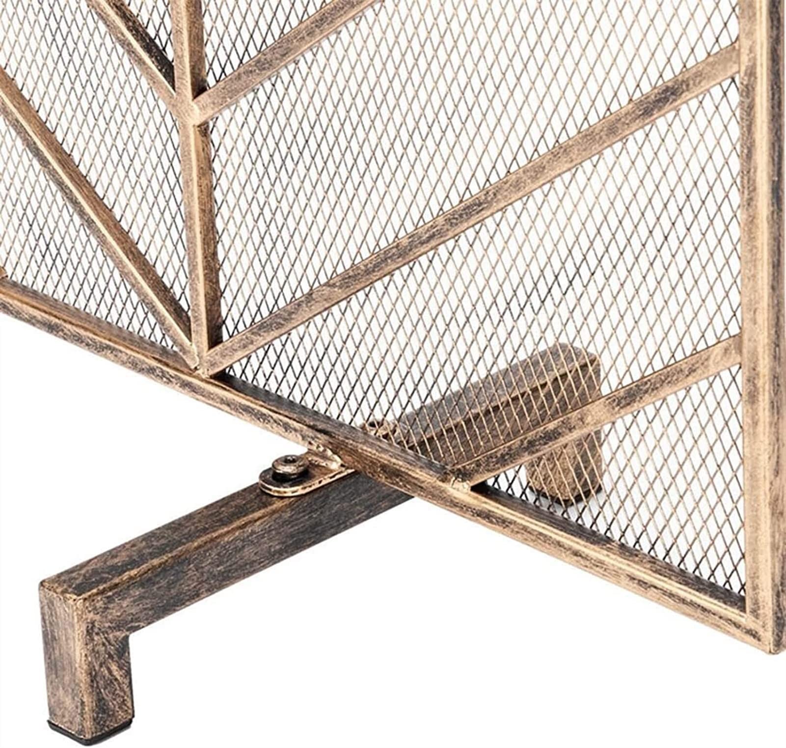 Ornate Wrought Iron Fireplace Screen - Free Standing Stove Fire Guard with Rustic Western Design for Home Decor | Perfect for Living Rooms, Cabins & Country Style Houses
