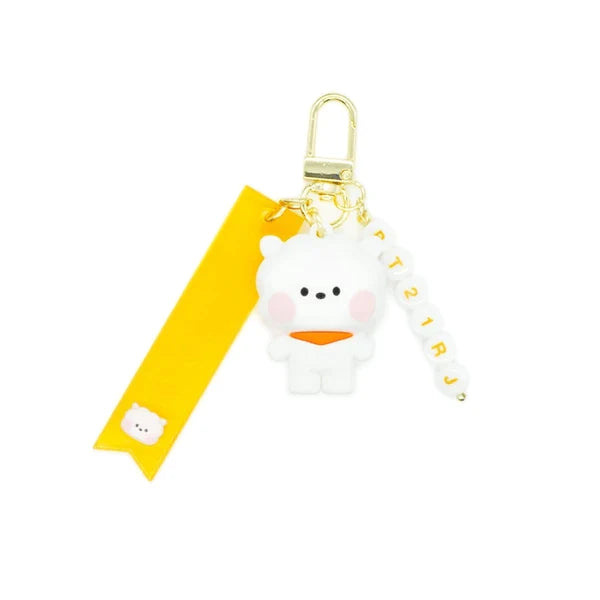 BT21 Mini Figure Custom Keychain - RJ Character Personalized Keyring for Bags, Backpacks & Gifts | Cute K-Pop Accessories for Fans
