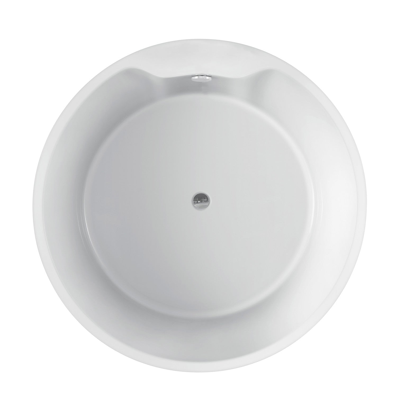 Aqua Eden 53 Inch Acrylic Round Freestanding Bathtub - Double Ended Soaking Tub with Drain, Glossy White Finish for Luxury Bathroom & Spa Relaxation