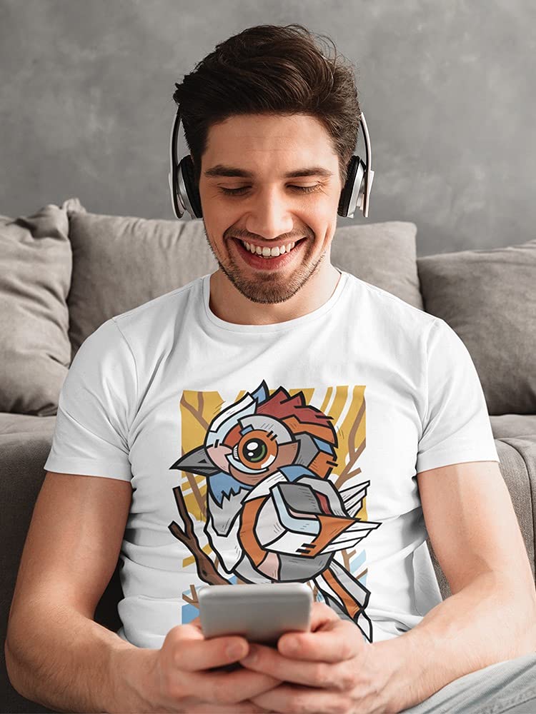 Stylish Abstract Bird Art Men's T-Shirt - Trendy Graphic Tee for Casual Wear & Street Fashion