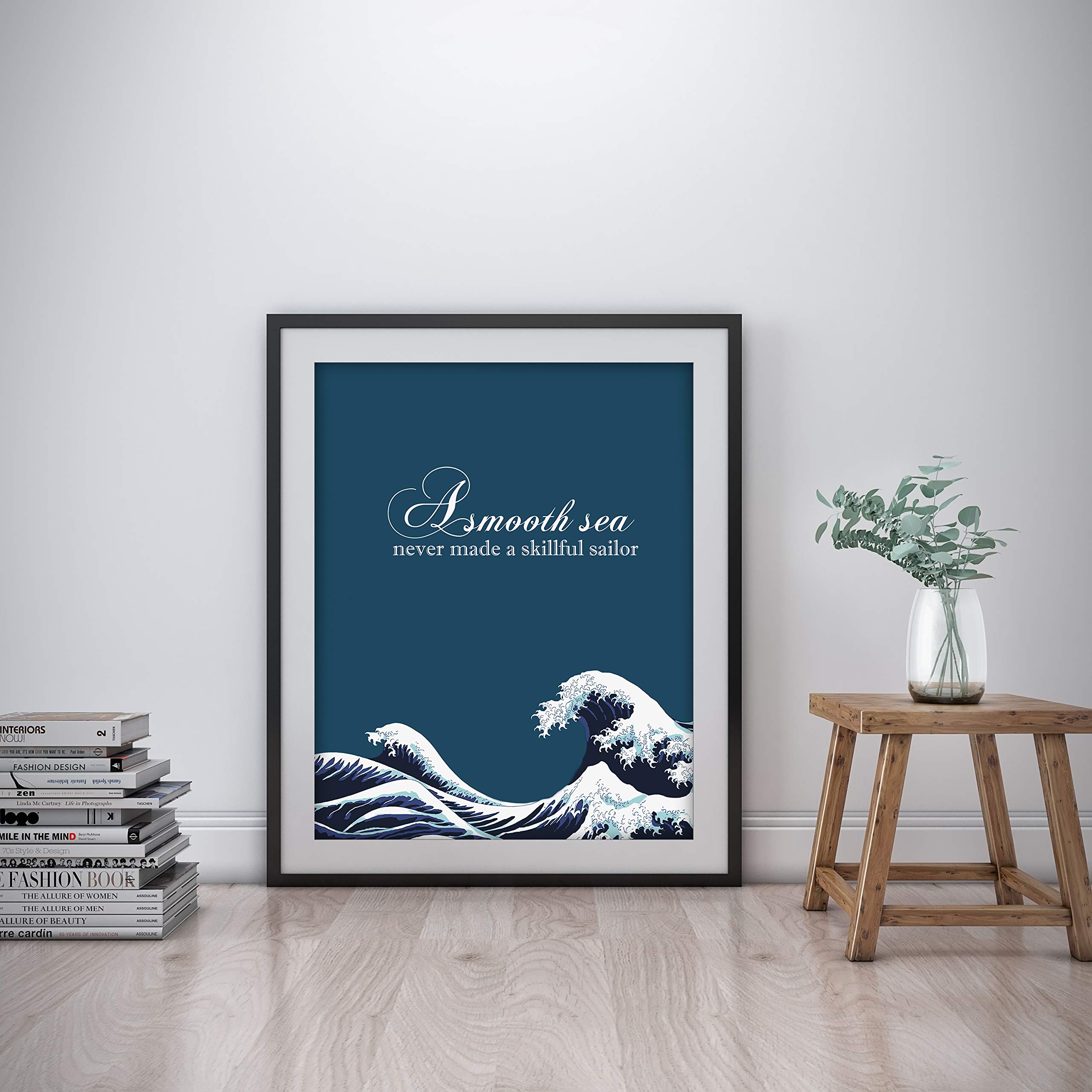 My Vinyl Story - Smooth Sea Motivational Wall Art Print (8x10 Inches) - Inspirational Quote Poster for Home, Gym, Office & Classroom Decor - Perfect Encouragement Gift for Graduation, Housewarming & Work Spaces
