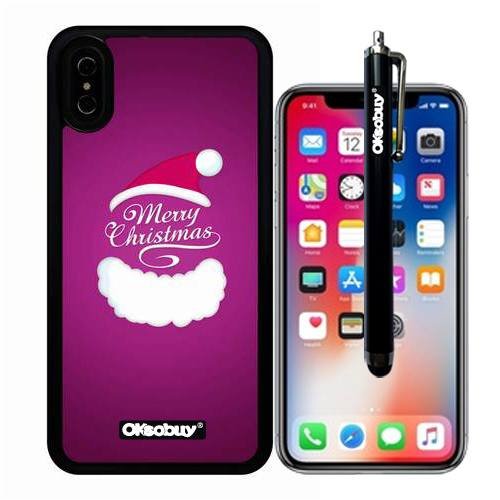 Premium Ultra Thin Soft Silicone Case for Apple iPhone X - Festive Christmas Art Design | Slim Protective Cover for Daily Use, Travel & Holiday Gifting