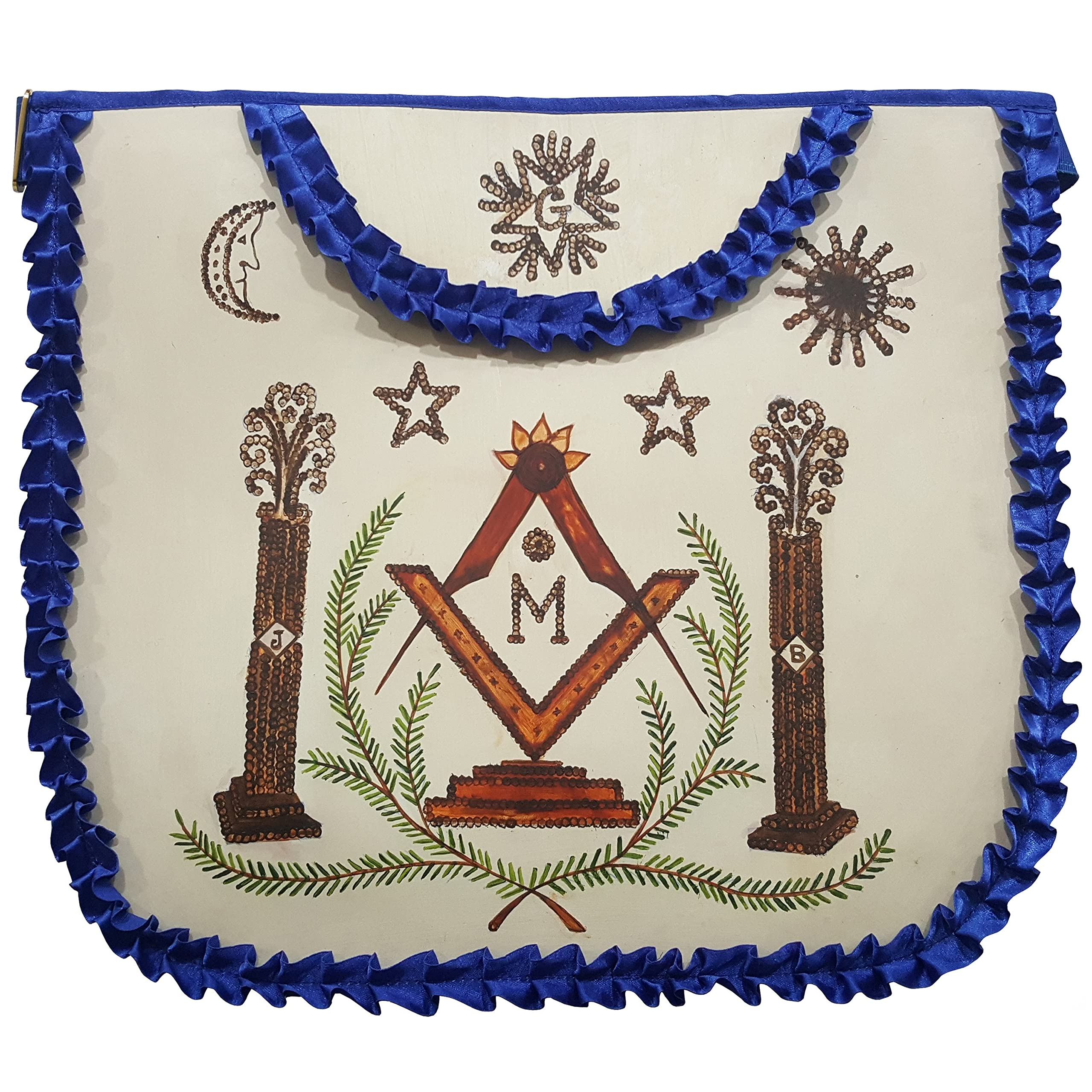 Hand-Painted Masonic Apron of Major William Christy - History Edition (1790-1837) | Vintage Freemasonry Collectible for Display & Reenactments