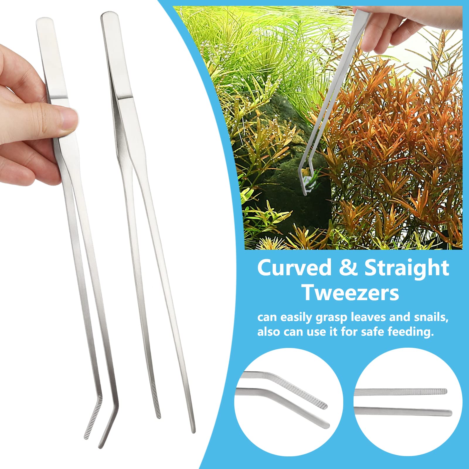 6-Piece Aquarium Cleaning Kit - Fish Tank Scraper & Feeder Tools for Glass Tanks - Perfect for Freshwater & Saltwater Aquariums