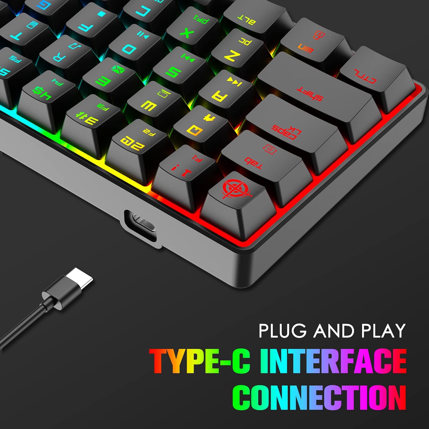 LexonElec KM614 65% RGB Mechanical Keyboard & Mouse Combo for Gaming & Office