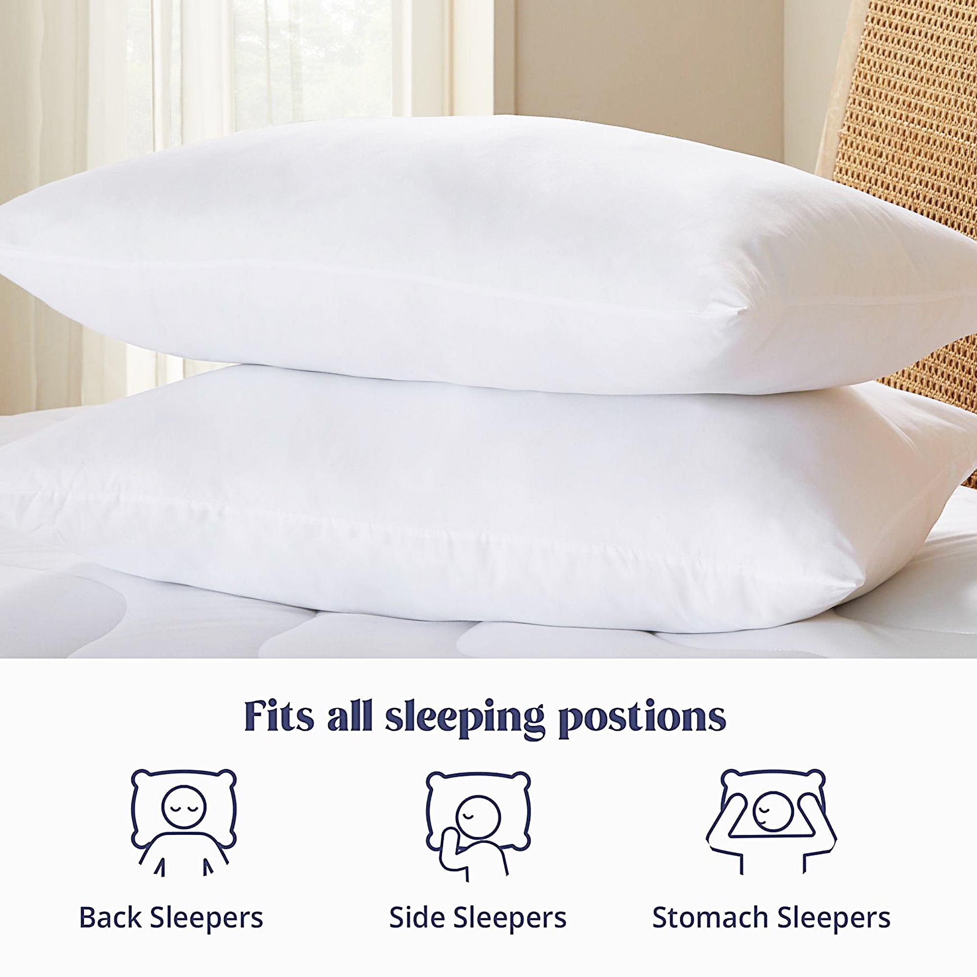Luna Pedic Ultra Cloud Pillow - Premium Memory Foam Pillow for Neck Pain Relief & Side Sleepers - Perfect for Back, Stomach & Side Sleeping Positions