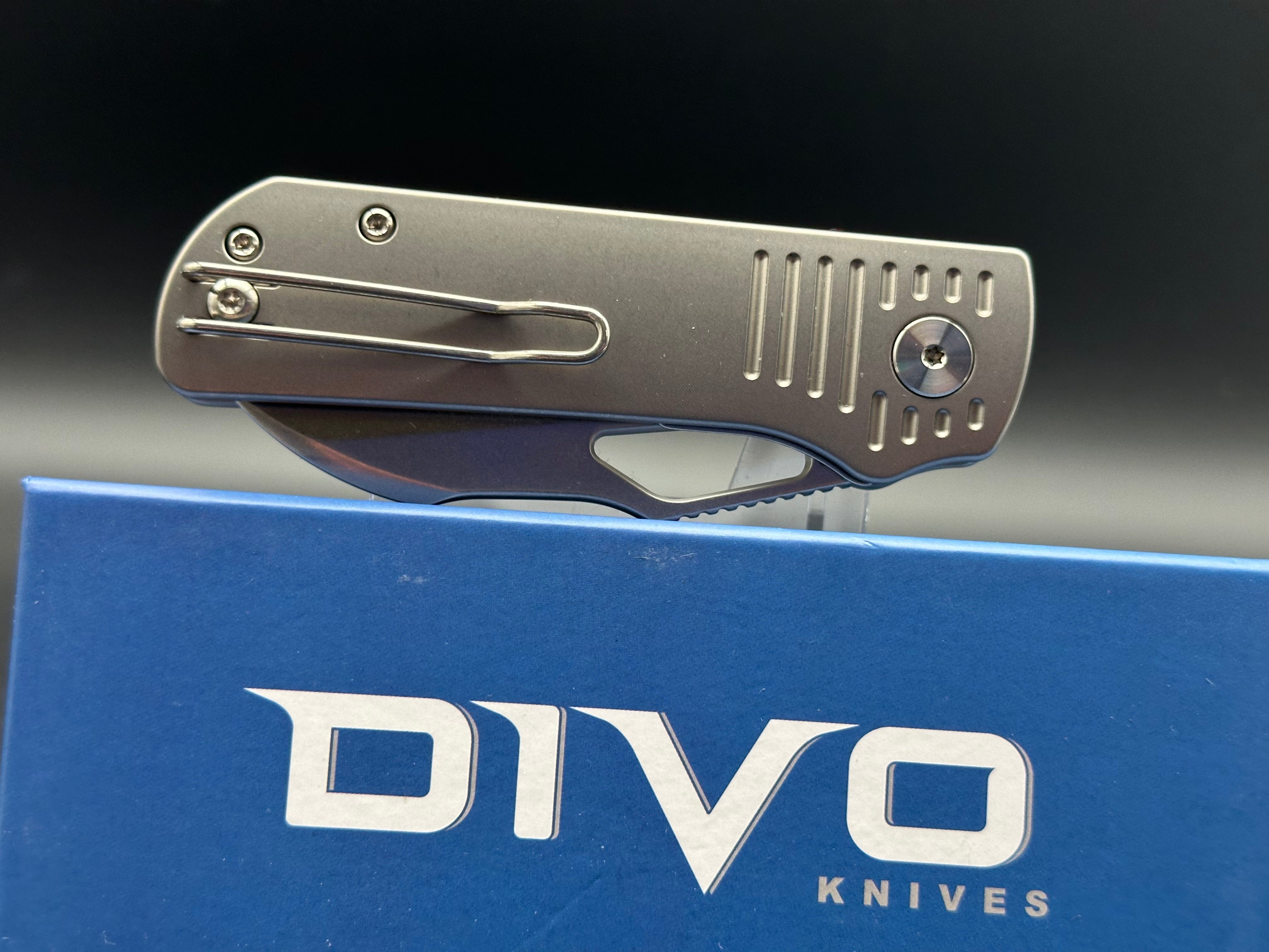 Premium Pony Stout Folding Knife - Beadblasted Stonewashed Titanium Handle & S90V Steel Blade - Perfect for EDC, Camping, Hunting and Outdoor Survival