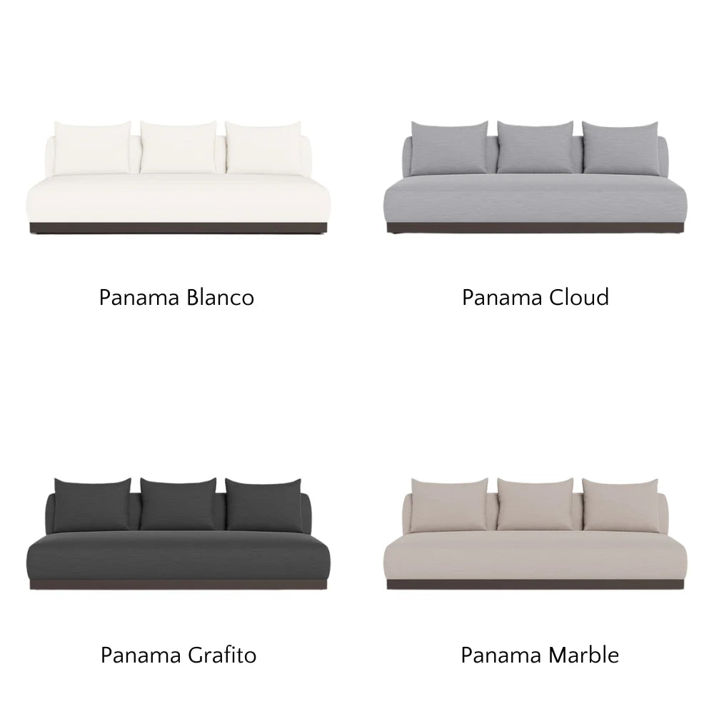 Amalfi Outdoor 3-Seat Armless Sectional Sofa Set - Waterproof Patio Furniture for Backyard, Poolside & Garden Relaxation