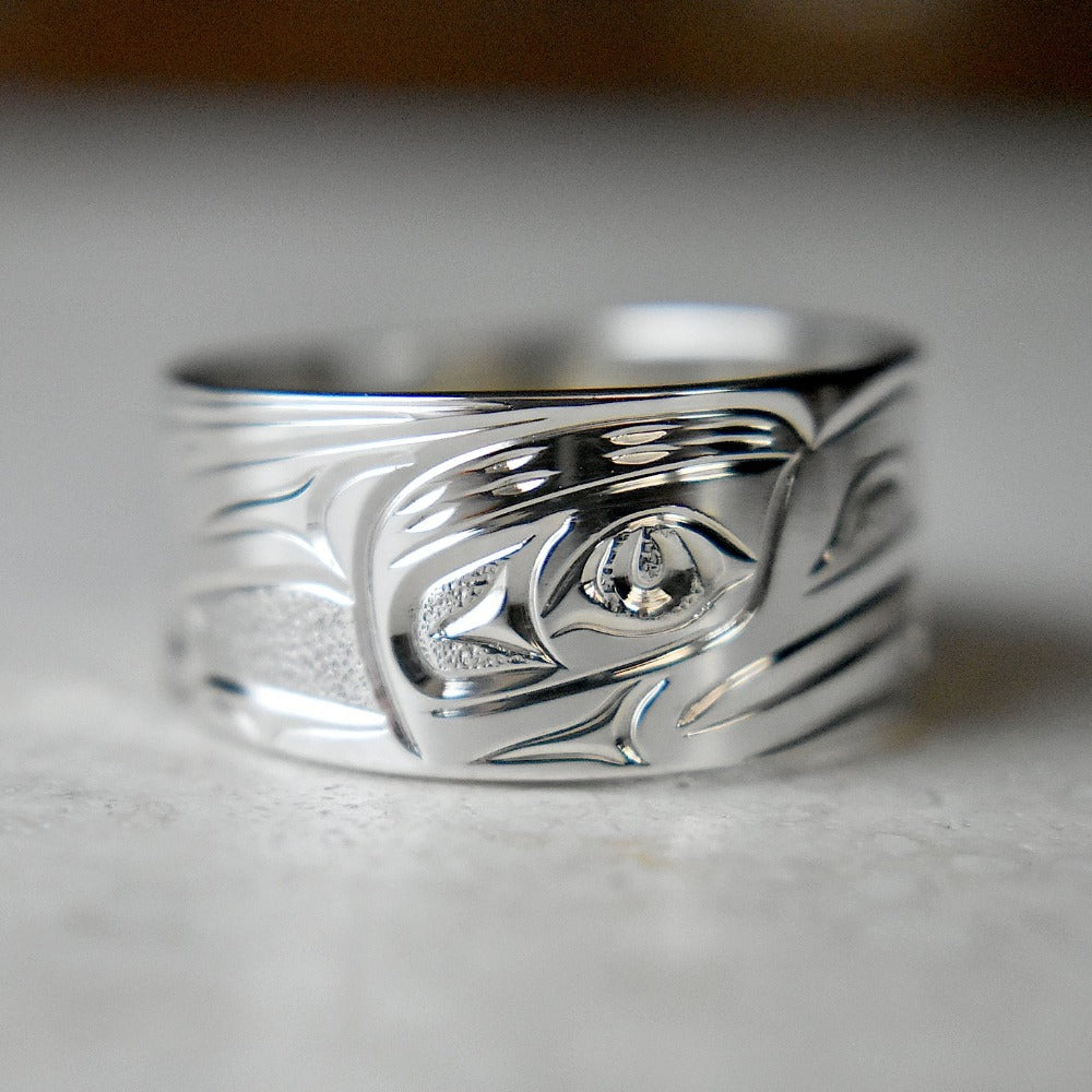 Flat & Tapered Totem Ring by Joe Descoteaux - Handcrafted Silver Stackable Ring for Women, Boho Jewelry - Perfect for Everyday Wear, Layering & Spiritual Style