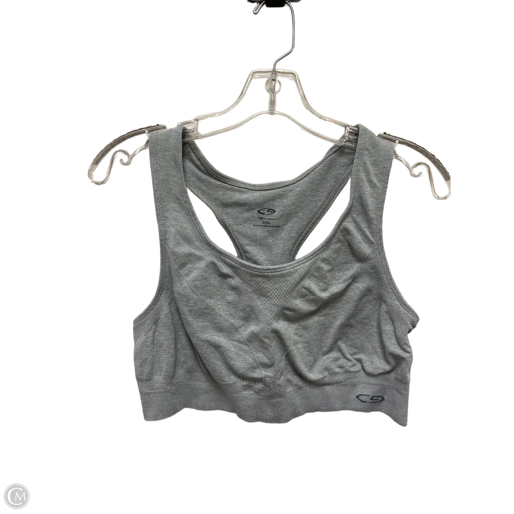 Champion Women's Athletic Sports Bra - Grey, Size 1X - High Impact Workout, Running, Yoga & Gym Support