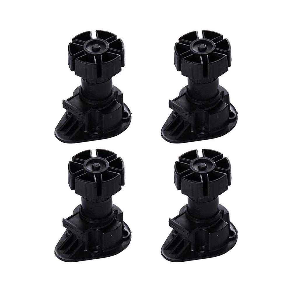 Adjustable Black ABS Sofa Legs 4pcs - Furniture Cabinet Feet for Bed, Cupboard & Sofa (120-150mm Height) - Durable & Stylish Home Decor Accessories for Living Room, Bedroom & Office