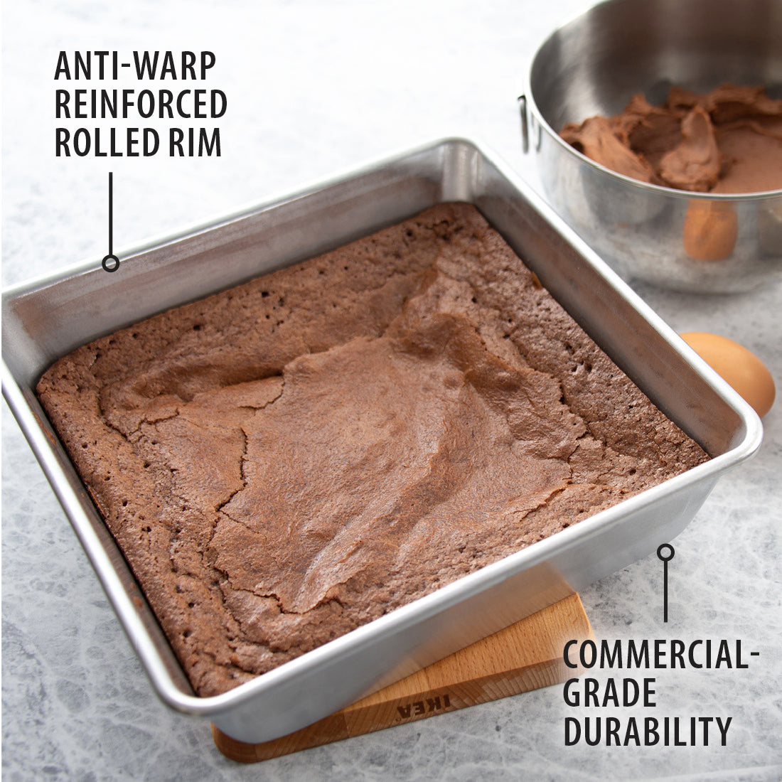 Non-Stick Square Baking Pan - 8x8 Inch Perfect for Brownies, Cakes & Bars | Oven Safe & Easy Clean | Ideal for Home Baking & Party Desserts