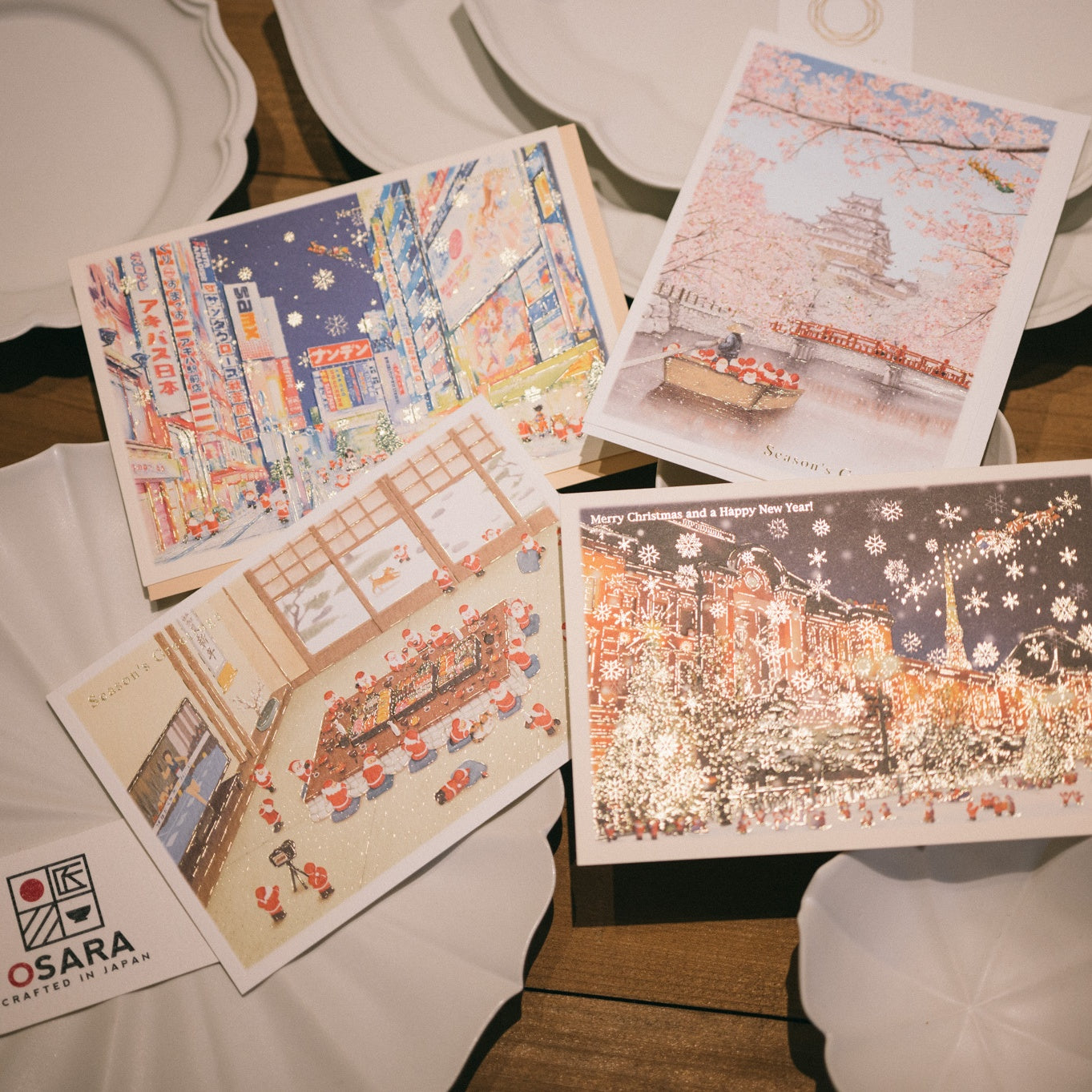 Mini Santa Christmas Gift Card - 15 Unique Japanese Designs for Holiday Gifts, Party Favors & Stocking Stuffers