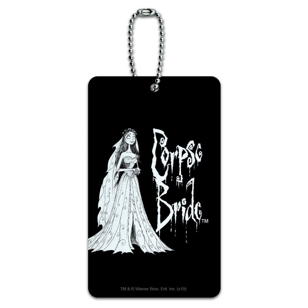 Corpse Bride Logo & Silhouette Luggage ID Tag - Durable Suitcase Carry-On Baggage Label for Travel Accessories - Perfect for Halloween Trips, Cosplay Events & Tim Burton Fans