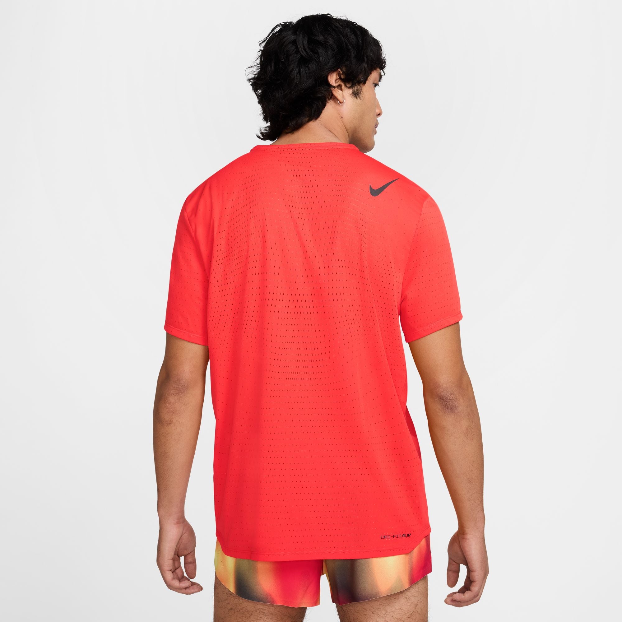 Nike Men's AeroSwift Dri-FIT ADV Short Sleeve Running Shirt - Lightweight Breathable Quick-Dry Performance Top for Running, Gym & Training (696 LT Crimson/Black)