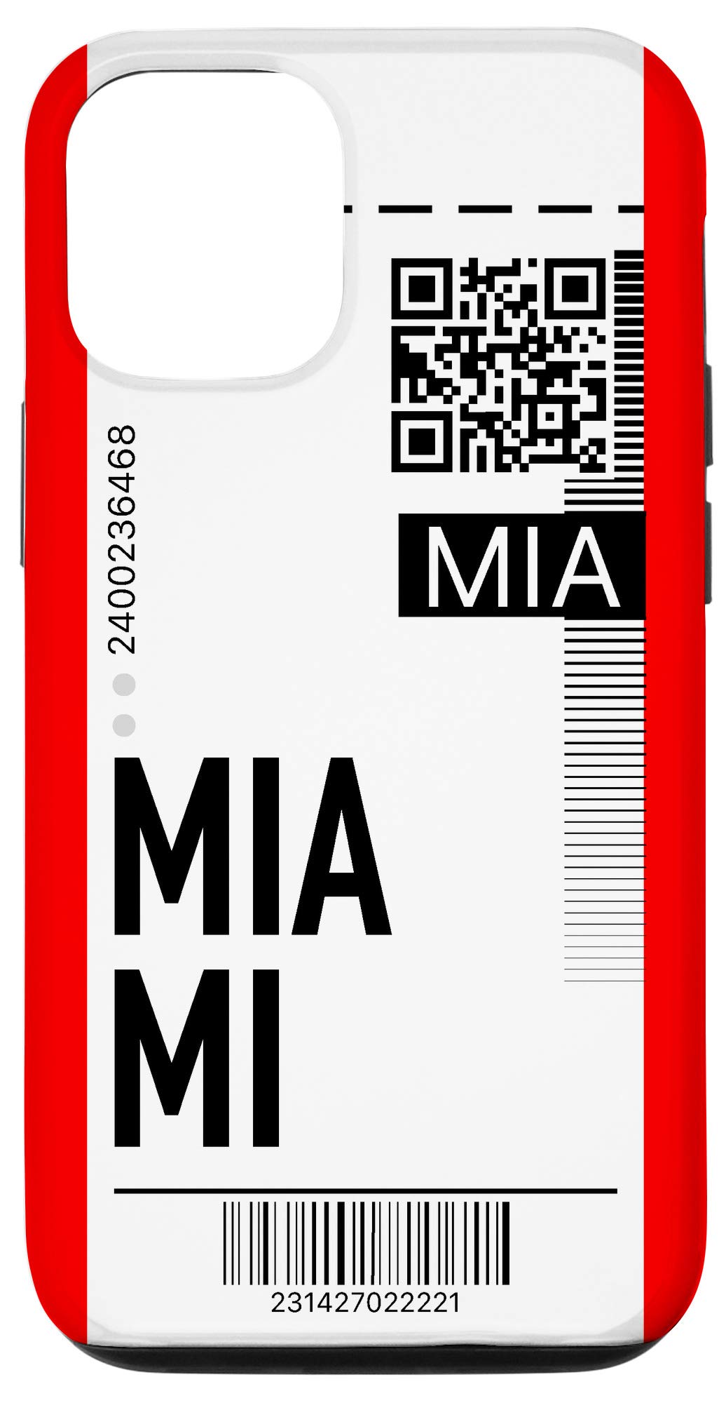 iPhone 12/12 Pro Miami Air Flight Ticket Phone Case - Red Boarding Pass Design for Travel & Daily Use
