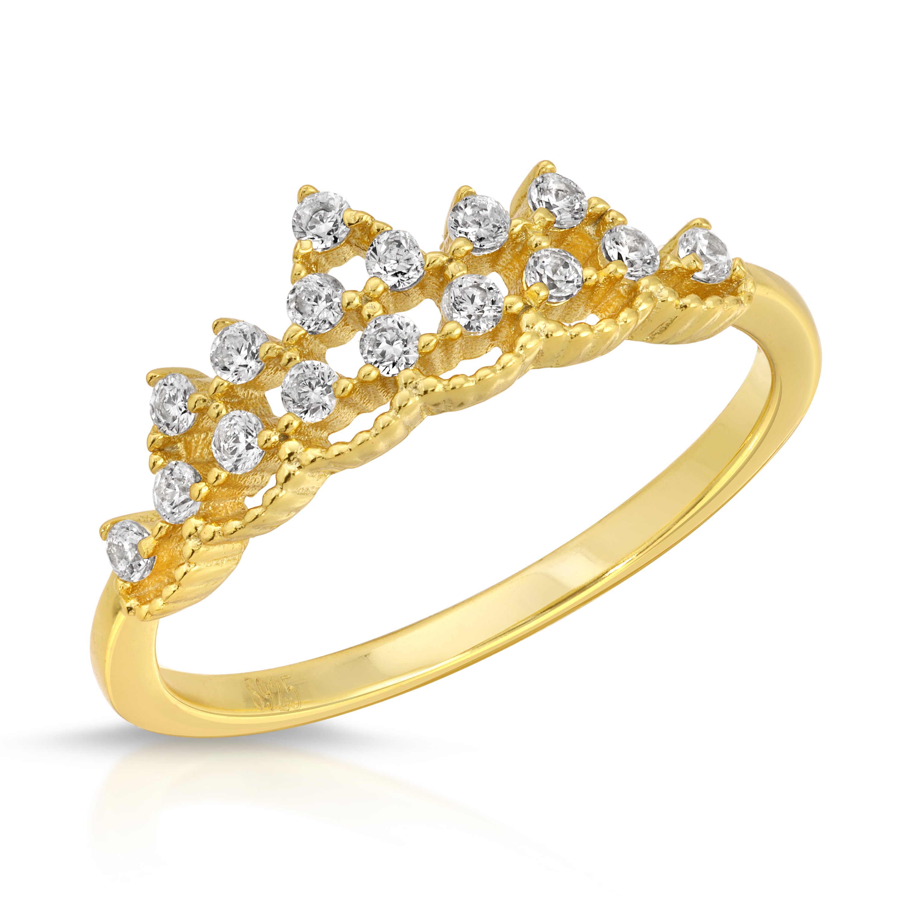 Elegant Gold Crown Ring for Women - Royal Jewelry Gift for Queen, Princess & Brides - Perfect for Weddings, Prom & Special Occasions